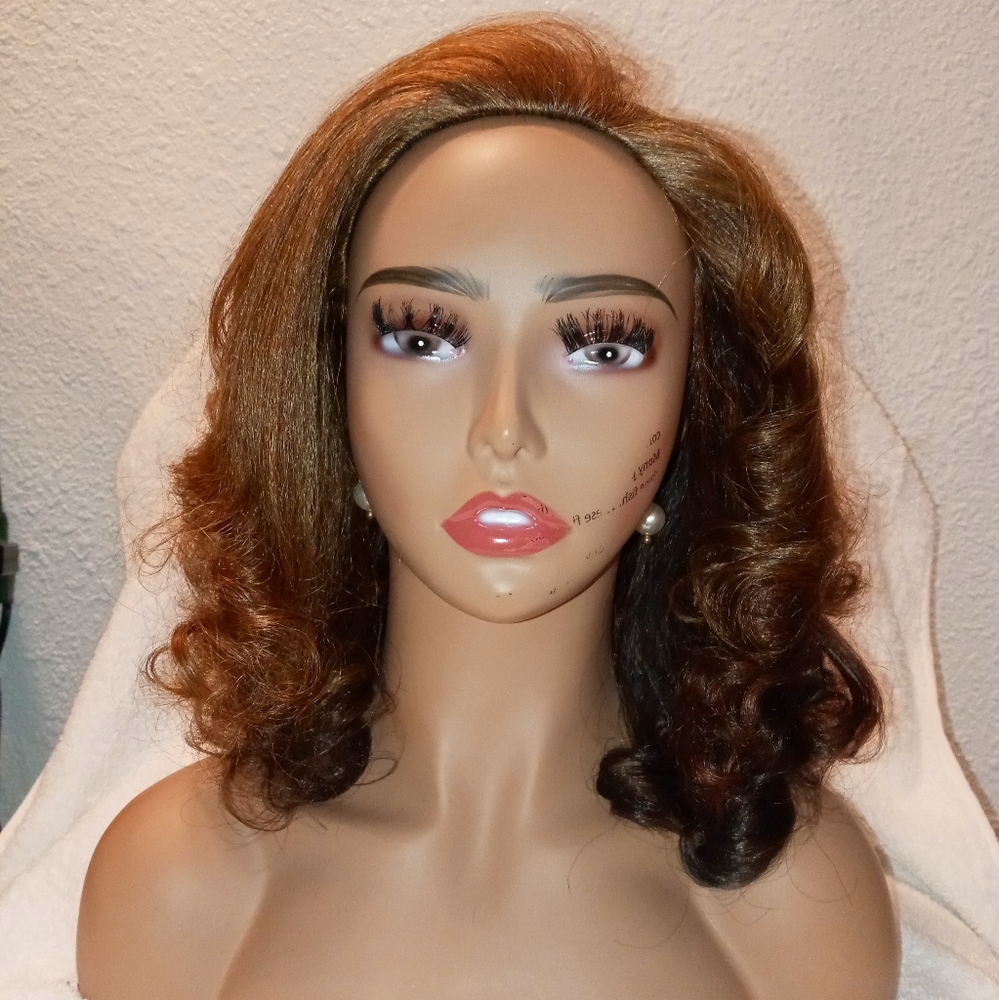 Almond 🤎 | Medium Brown Synthetic Half Wig